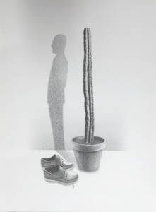 Mr. Huachuma, 2026: 1C Lithograph; Rives BFK 20"X15", image 16"X 10.5"; Edition 20