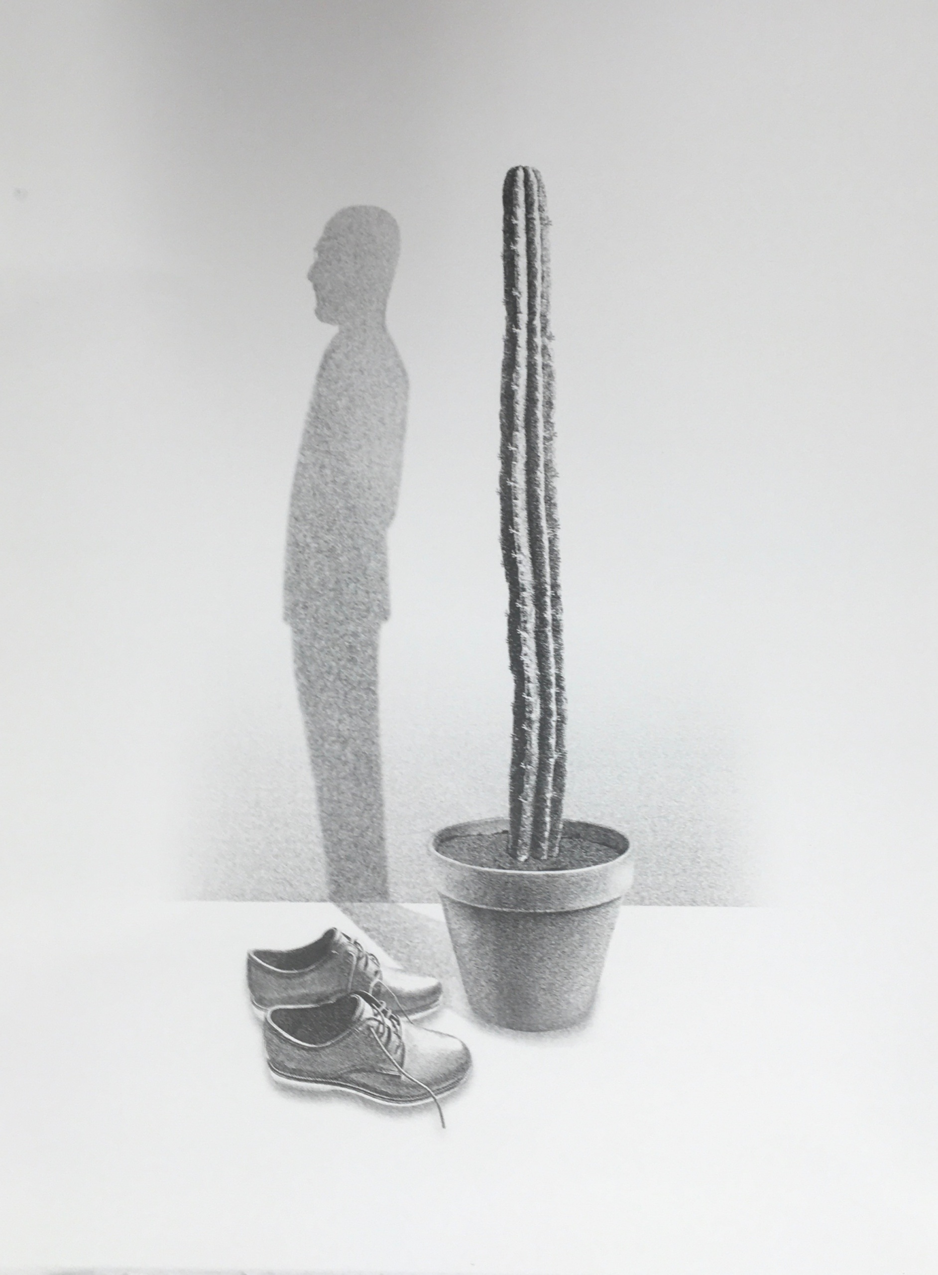 Mr. Huachuma, 2026: 1C Lithograph; Rives BFK 20"X15", image 16"X 10.5"; Edition 20